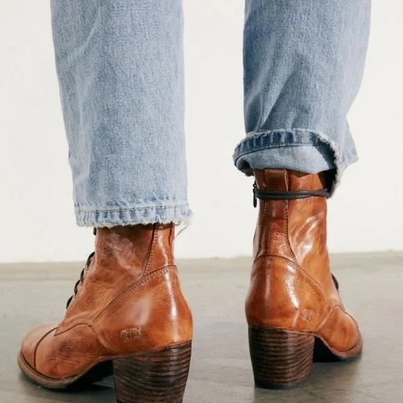 Free People Bed Stu Brooklyn Lace Up Ankle Boot Tan Rustic Leather ...